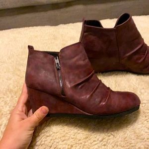 Maurices maroon bootie